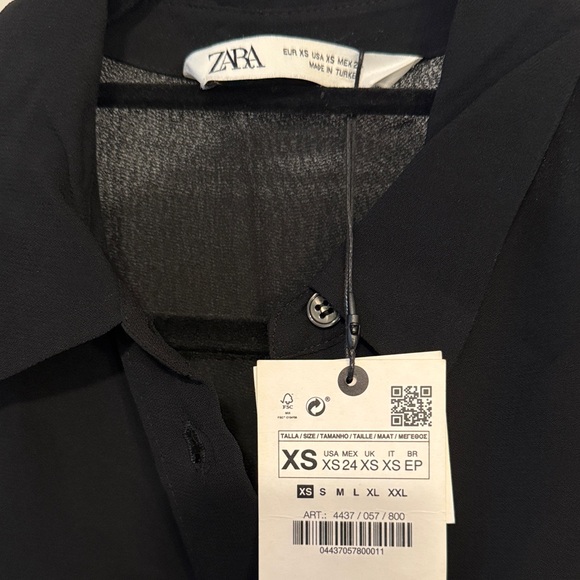 Zara Black Button-Up Sheer Dress - Picture 3 of 3